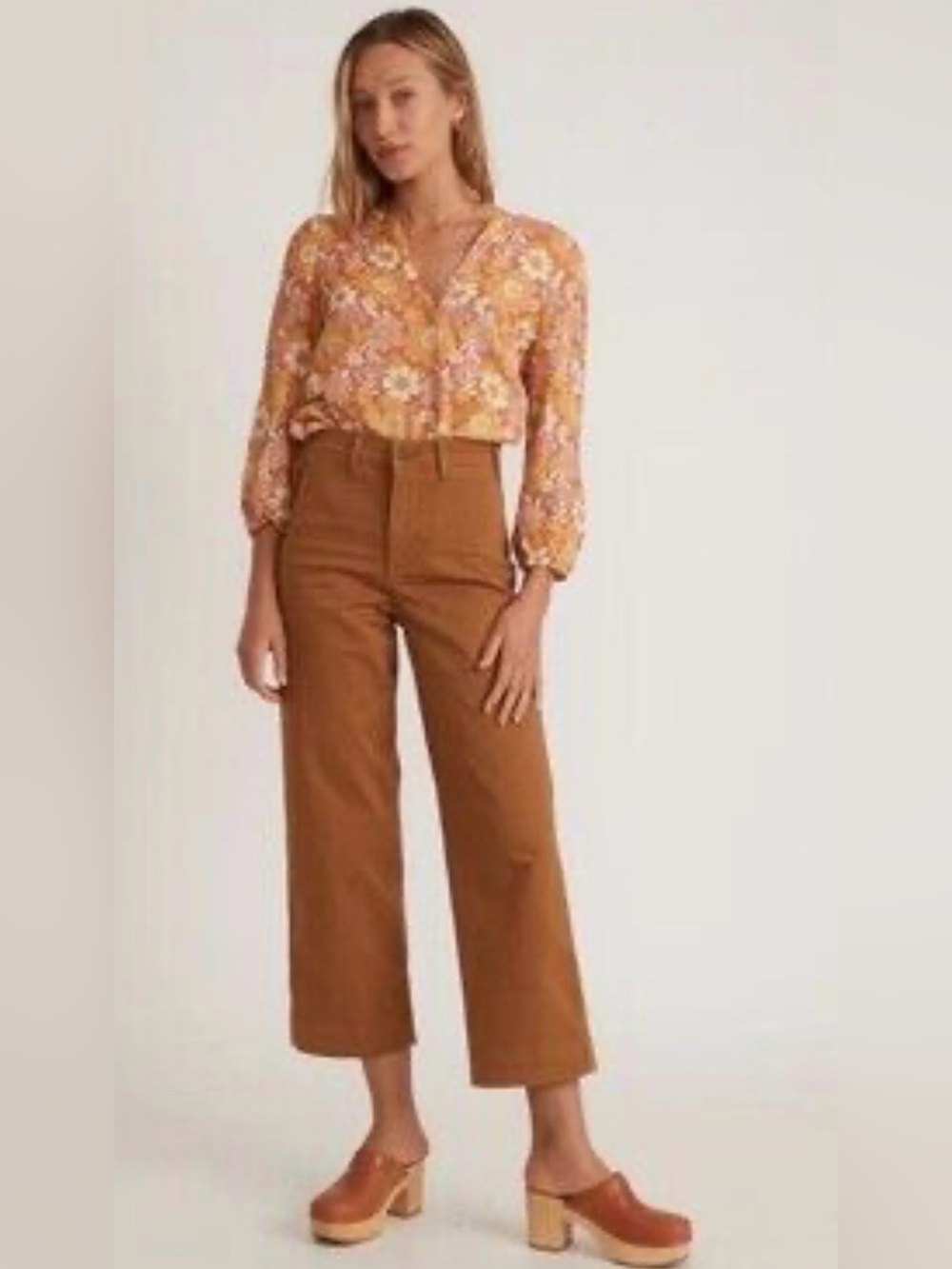 Marine layer Bridget pants wide leg brown